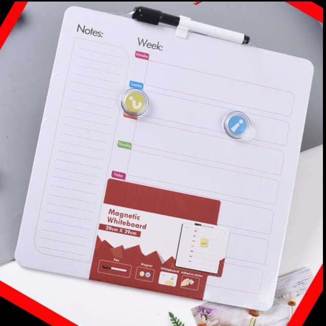 

Magnetic Whiteboard for Weekly Planner and Notes Square Shape