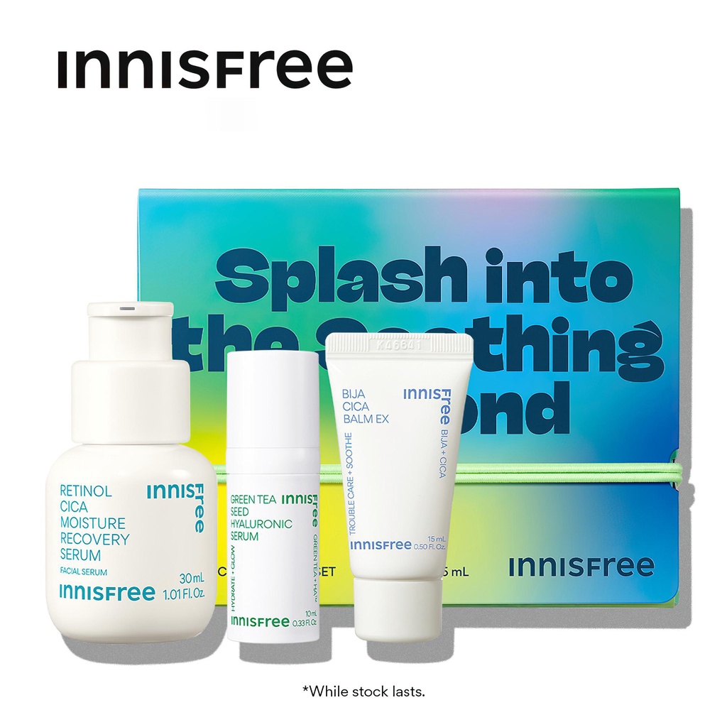 innisfree Splash Into The Soothing Pond Retinol Cica Ampoule Set / Holiday Edition / Paket Skincare 