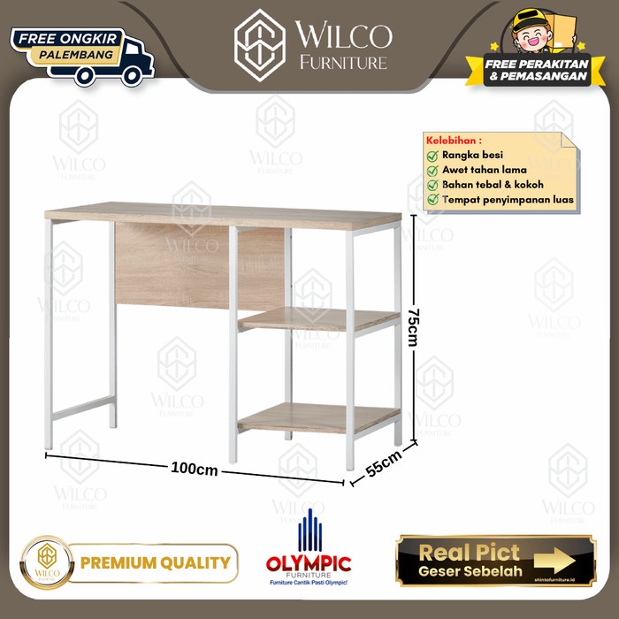 Meja Tulis MT Linken Olympic / Meja Belajar Minimalis Furniture PLG - Dus