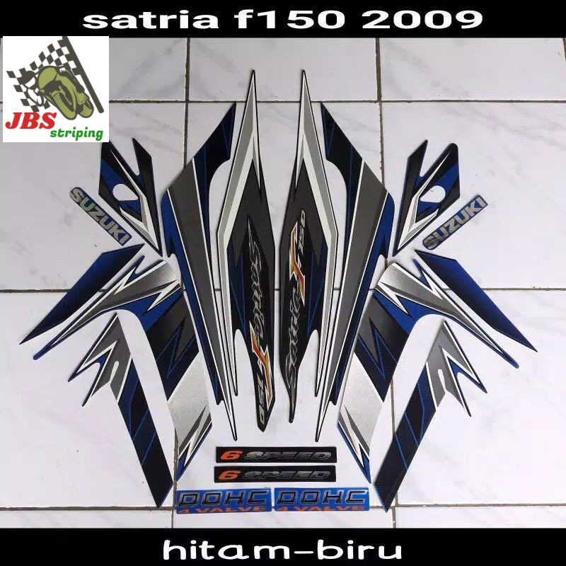 striping satria fu f stiker suzuki satria f fu barong 150 2009 hitam biru