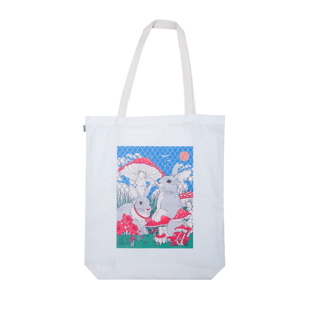 Tas Tote Bag warna putih Rockmen Artikel Garden