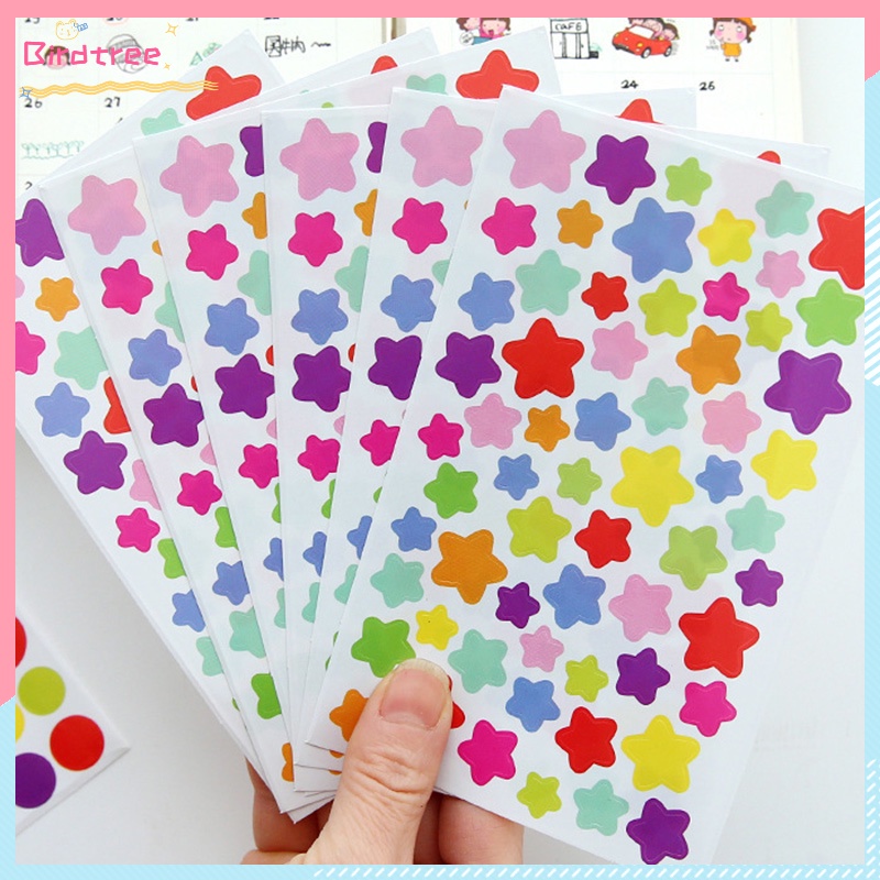 

[Readystock❤️COD]Stiker titik-titik,cinta,warna-warni,Korea,album foto dekorasi,DIY,stiker pelangi pentagram pelangi 9pcs pack