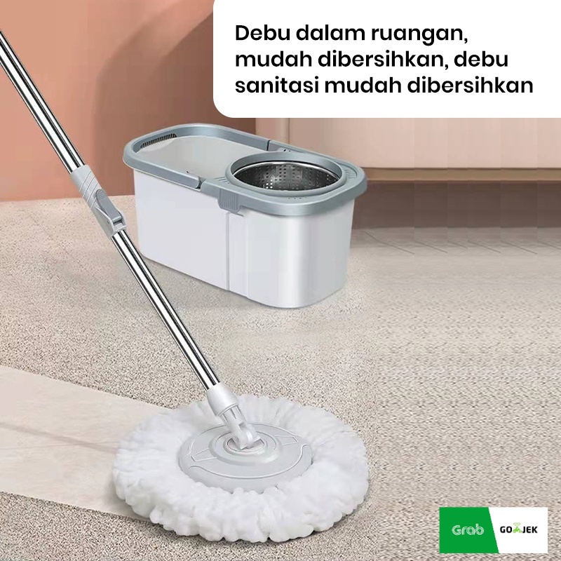 Spin Mop Kotak Berputar Otomatis/ Pengepelan lantai Praktis