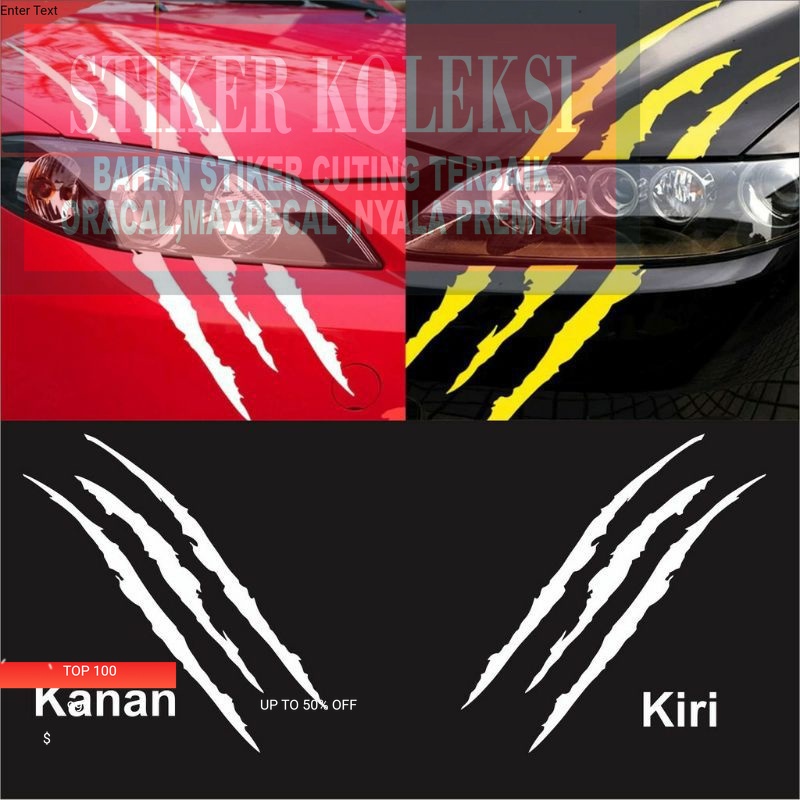 STIKER MOBIL STICKER CUTTING CAKAR BUAT VARIASI LAMPU DEPAN MOBIL