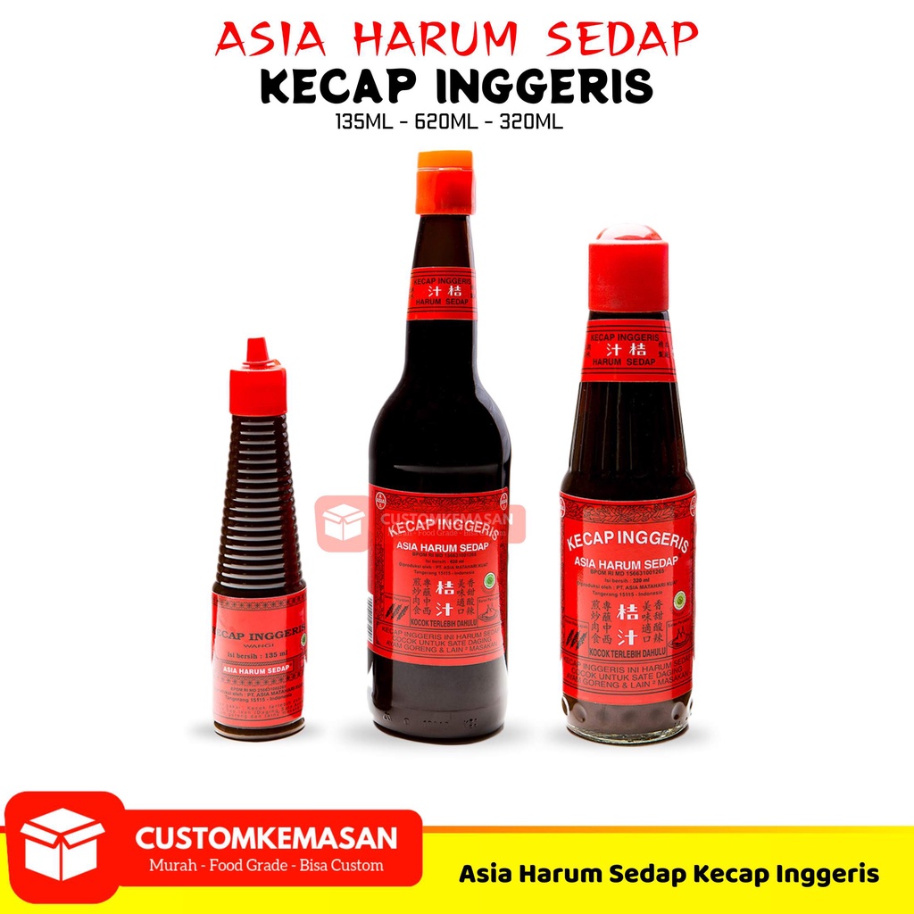 

Kecap inggeris Asia Harum Sedap / Kecap Inggeris 135ml / Kecap Inggeris 320ml /Kecap Inggeris 620ml / Kecap Asin Kecap Inggeris