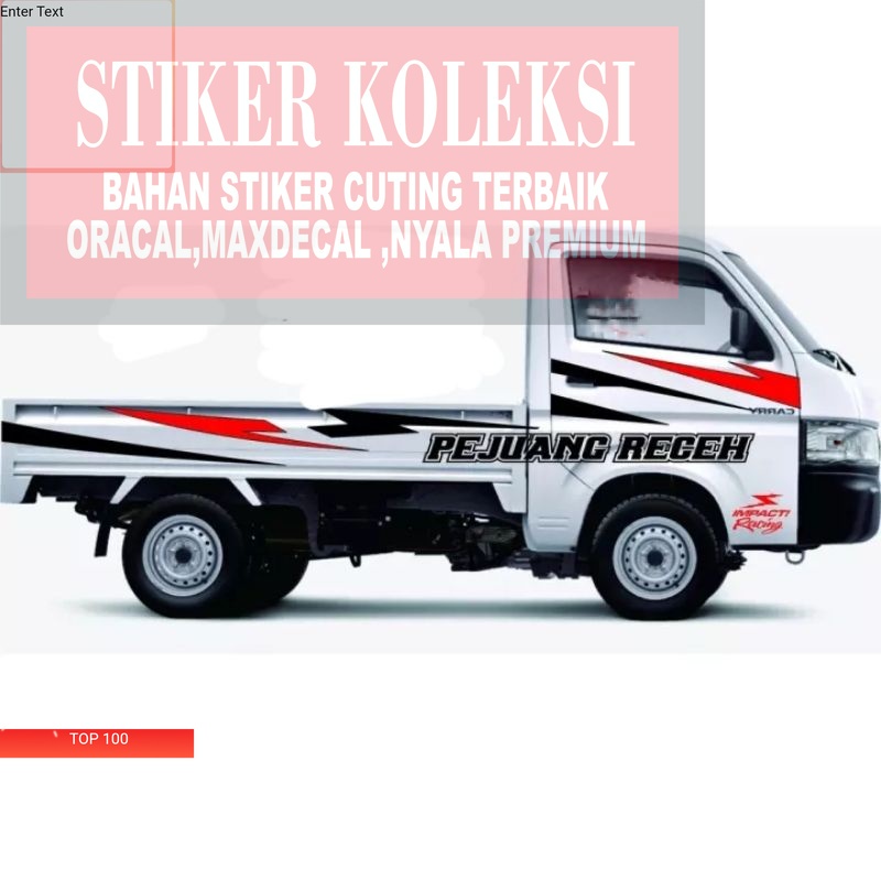 stiker cuting 0108 sticker cutting mobil pick up NEW CARRY bisa ganti nama suka suka terbaru