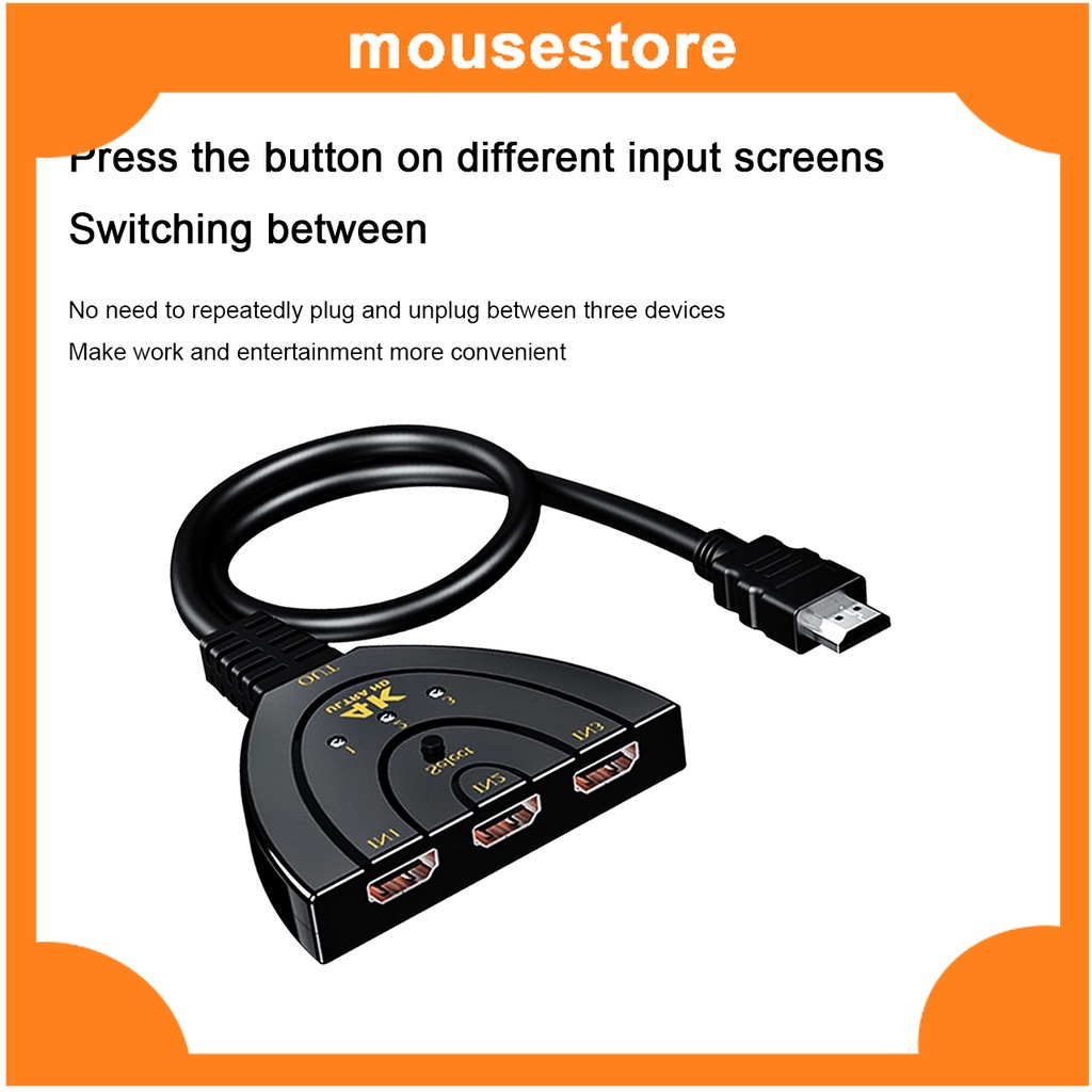 [mousestore88] HDMI Switch cdf3 Port 3 in 3 out HDMI Swticher Kable 3 Input 1 Output/HDMI SWITCHER K