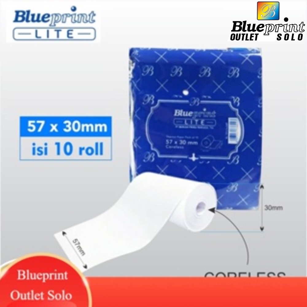 

Blueprint Lite Paper Thermal EDC 57 × 30 mm Kertas Thermal Struk Nota Karcis Blueprint Outlet Solo