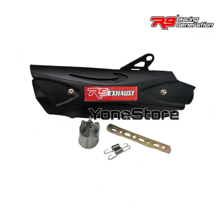 knalpot racing nmax 155 r9 misano fullsistem ss black series - silincer saja