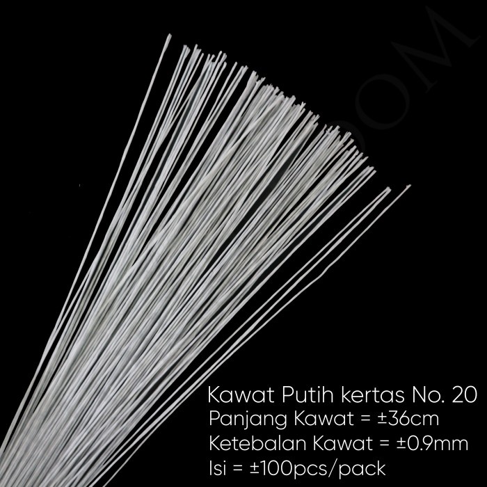 Kawat Putih Kertas No. 20 - Batang Bunga - Tangkai Bunga