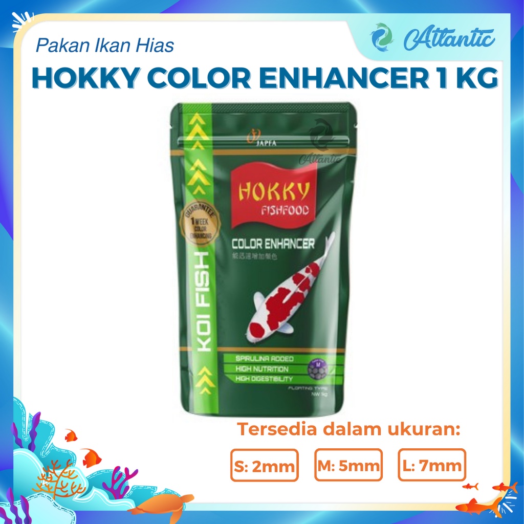 Hokky Color Enhancer Spirulina 1kg Pakan Makanan Warna Ikan Hias Koi 1kg