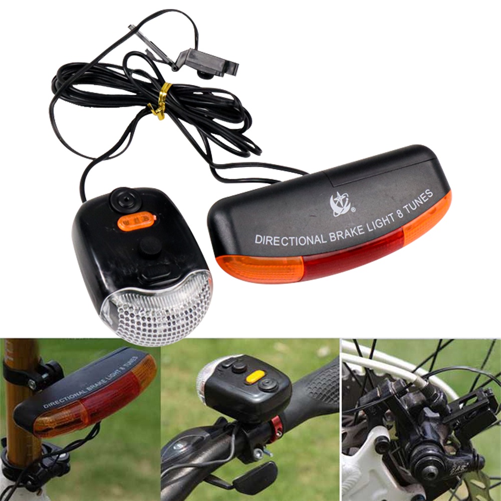 ARZI SHOP JKT  Lampu Sepeda Rem Sein Kiri Kanan 7 LED dengan Klakson