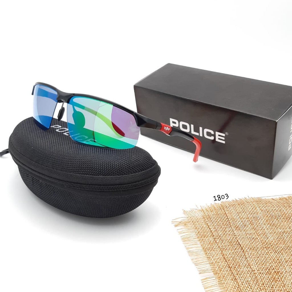 Paling Murah Sunglass Kacamata Sepeda Pria Police A1803 Lensa Anti UV Termurah