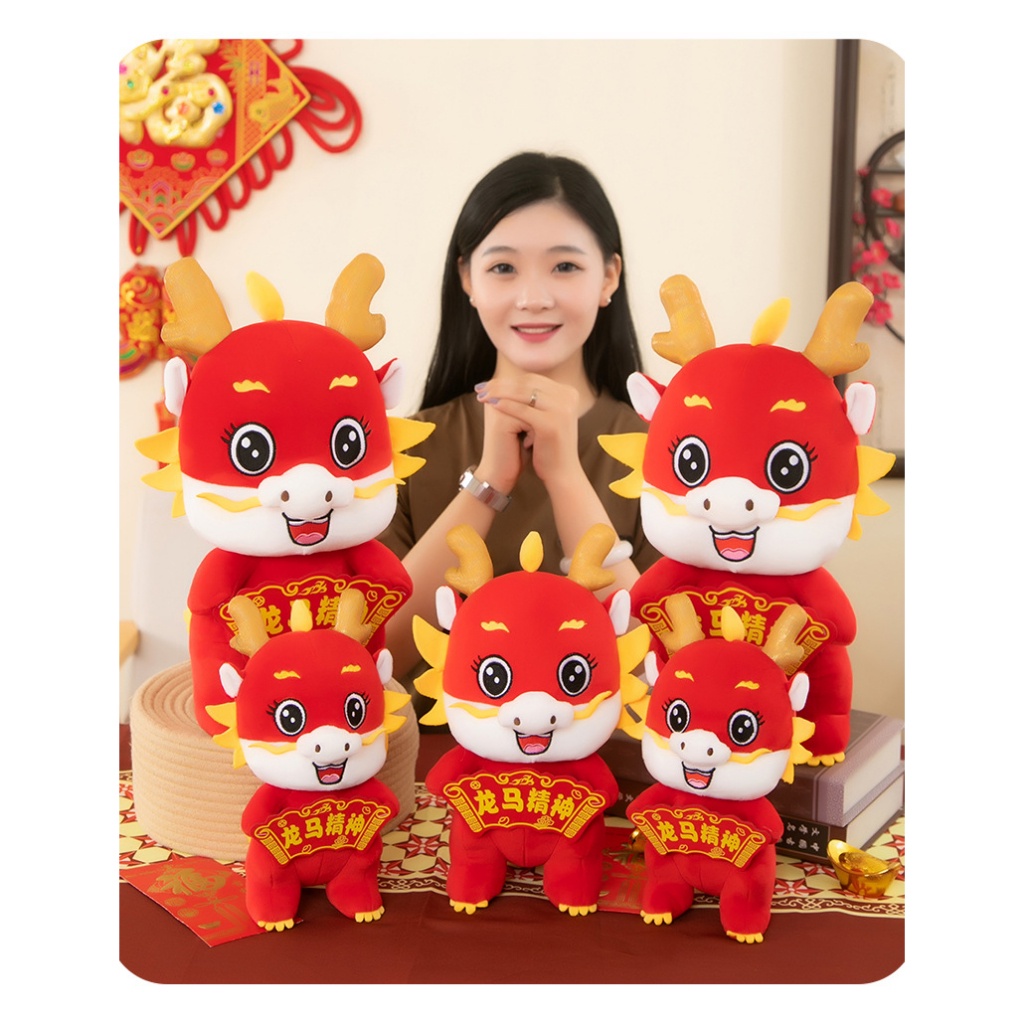 COD Boneka Imlek Naga 2024 Tahun Baru Hari Raya Chinese New Year Shio Dragon Zodiac Plush Doll Toy