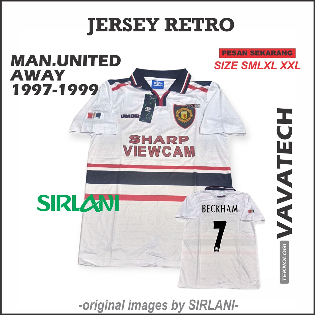 JERSEY RETRO MU AWAY 1997 1999 JERSEY BOLA RETRO MAN.UNITED AWAY 97 99 VIEWCAM