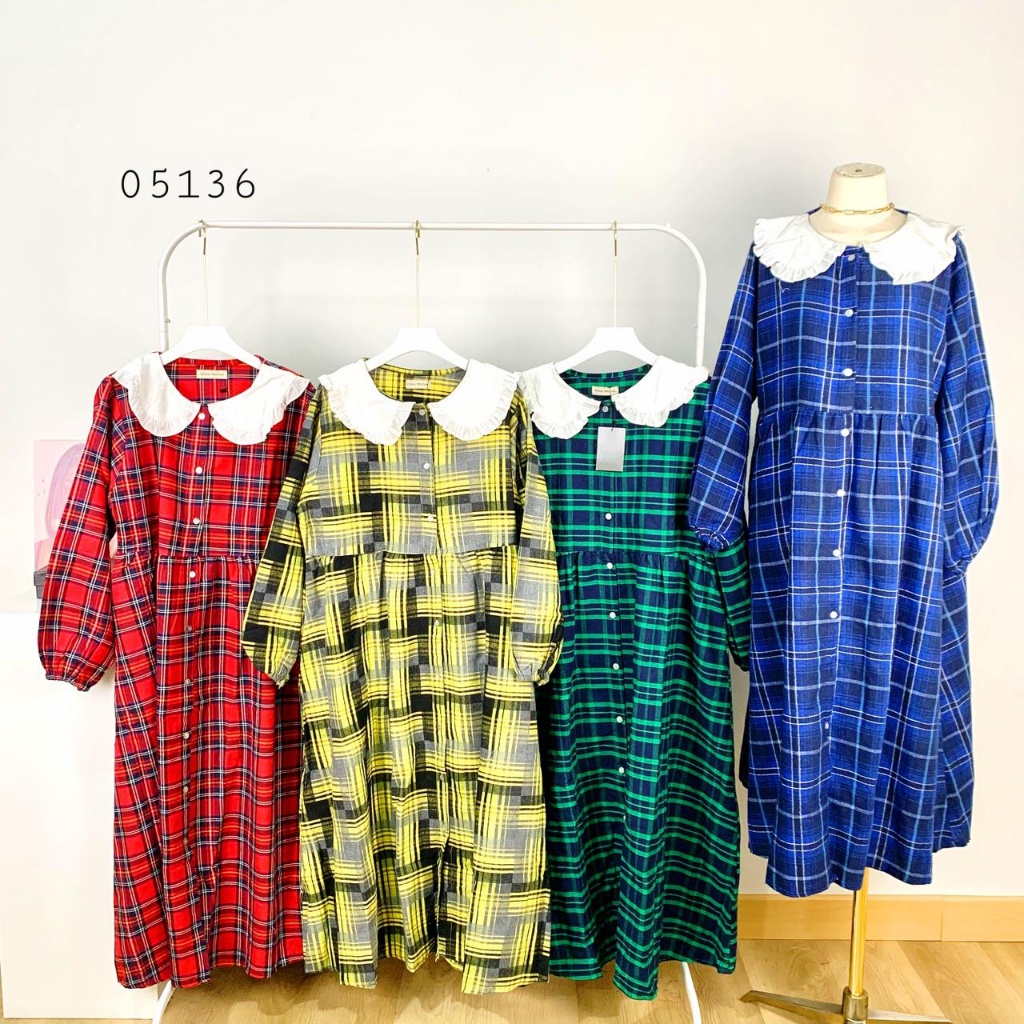 05136 TUNIK SQUARE SUEDE BABYDOLL PREMIUM ATASAN TUNIK PANJANG FULL MOTIF KOTAK SQUARE VARIASI KERAH