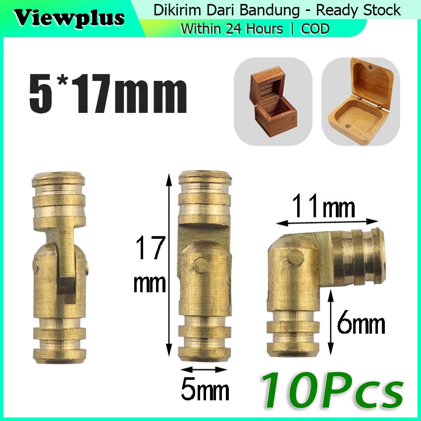 10Pcs Engsel kapsul mini Kuningan 5x17 mm Untuk  Engsel Kotak Perhiasan Kecil Serbaguna / Engsel tan