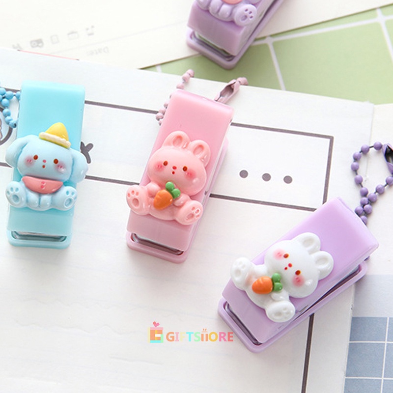 

✨COD Kartun Mini Portable Single Hole Puncher,Student Loose Leaf Notebook Binder,Round Hole Puncher-GS