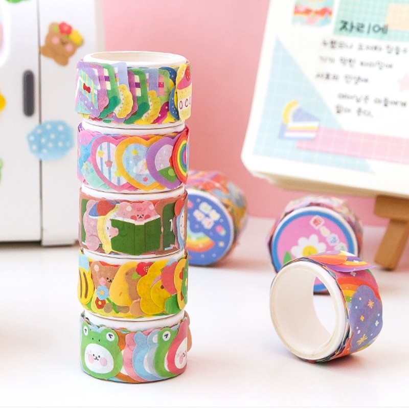 

Tape sticker / pita washi /washi Tape/Pita lucu elemen lucu stiker dekoratif diy 100 buah 7 gaya