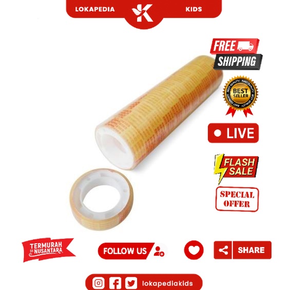

ISOLASI SOLATIP KADO KECIL BENING GOLDTAPE (12 pcs)--var
