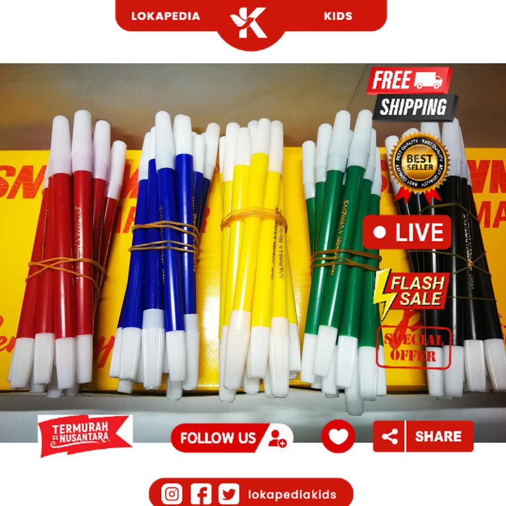

[LUSIN] SNOWMAN SPIDOL KECIL MARKER PENCIL TYPE 12 PCS