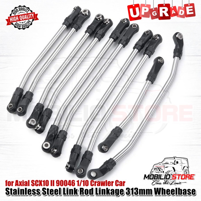 Stainless Steel Link Rod Linkage 313 mm Wheelbase for Axial SCX10 II