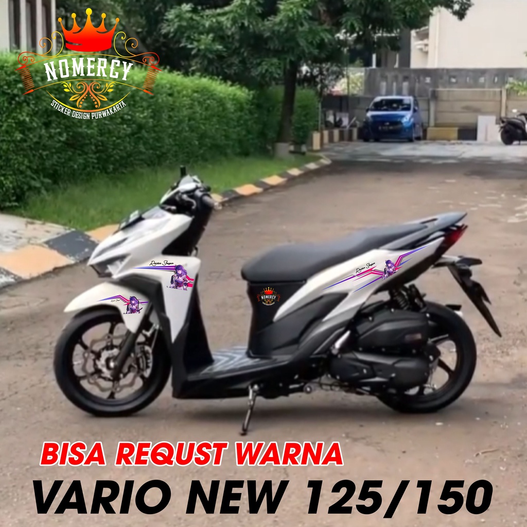 Sticker variasi motor vario new 125 150 motif raiden shogun