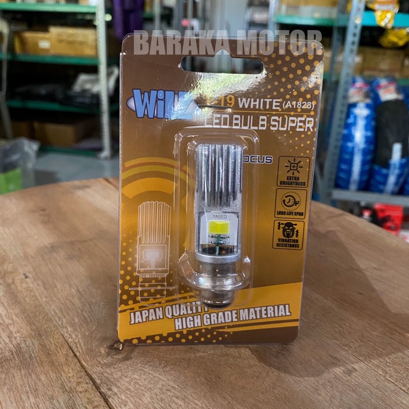 Bohlam Lampu Depan Led Motor AC/DC Merek (Philips, Autovision, Yamamoto, Wilz)