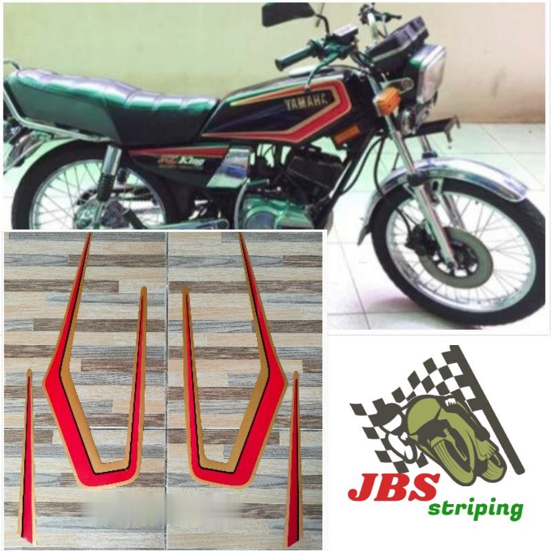 striping stiker  Yamaha rx king hitam merah tahun 1983 lis striping rx king