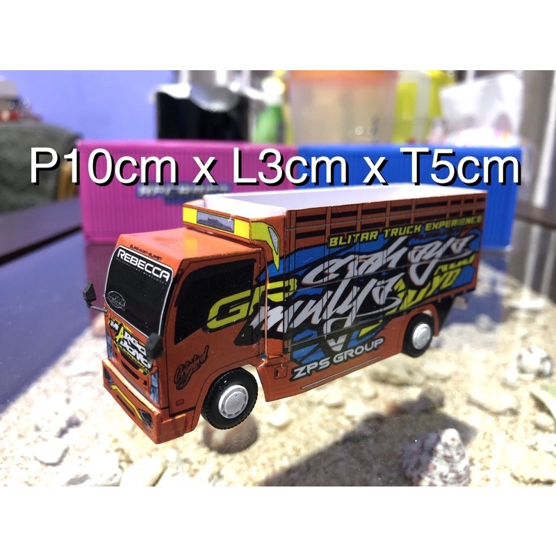 PVC Foam Miniatur Truck New Margo Joyo Orange Cahaya Mulya Kecil Skala Hotwheels (1:64)  By Tiwi Bar