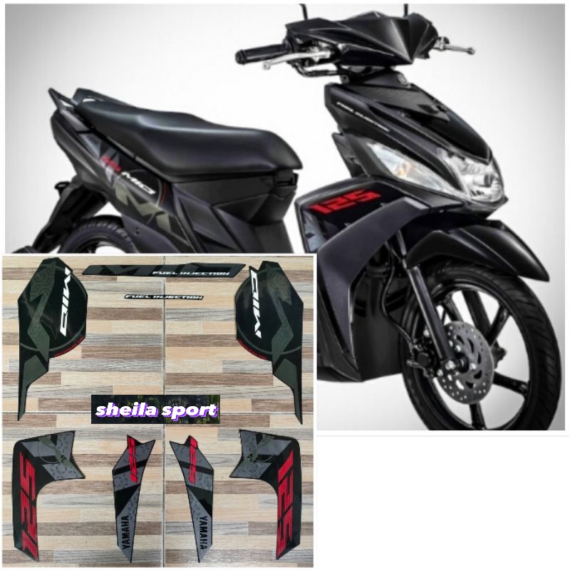 striping mio m3 stiker Yamaha Mio M3 hitam tahun 2015