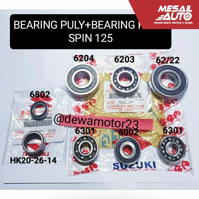bearing rasio set spin 125+bearing puly plus bearing klaher bak blok cvt spin