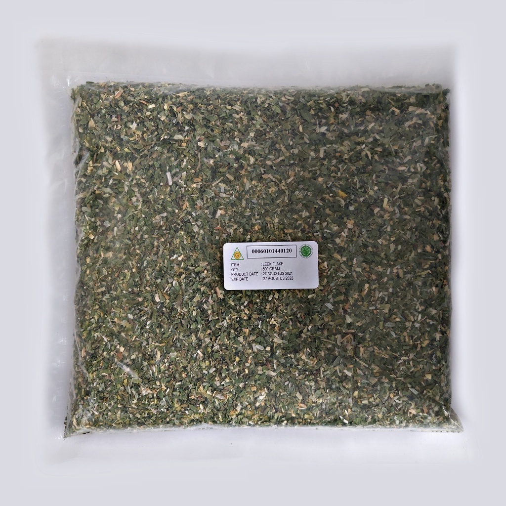 

Daun Bawang Kering / Leek Flake Kemasan 500 Gr Kualitas Premium 100%