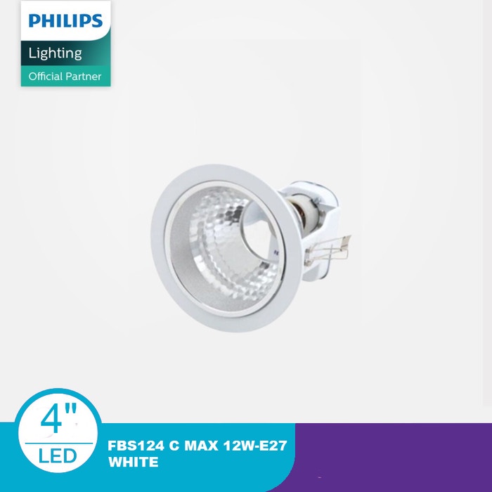 PHILIPS Kap Lampu FBS124 C MAX 14W E27 220 240V WHITE