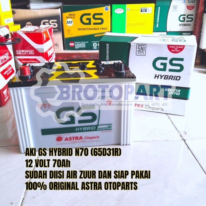Aki Mobil Isuzu Elf Truk NHR 55, Dmax, Proton Wira Accu GS Hybrid N70