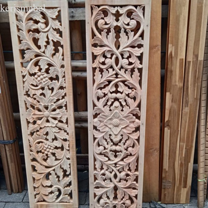 ORNAMEN UKIR TEBENG 30x120cm/Ukiran tempel dekorasi dinding murah