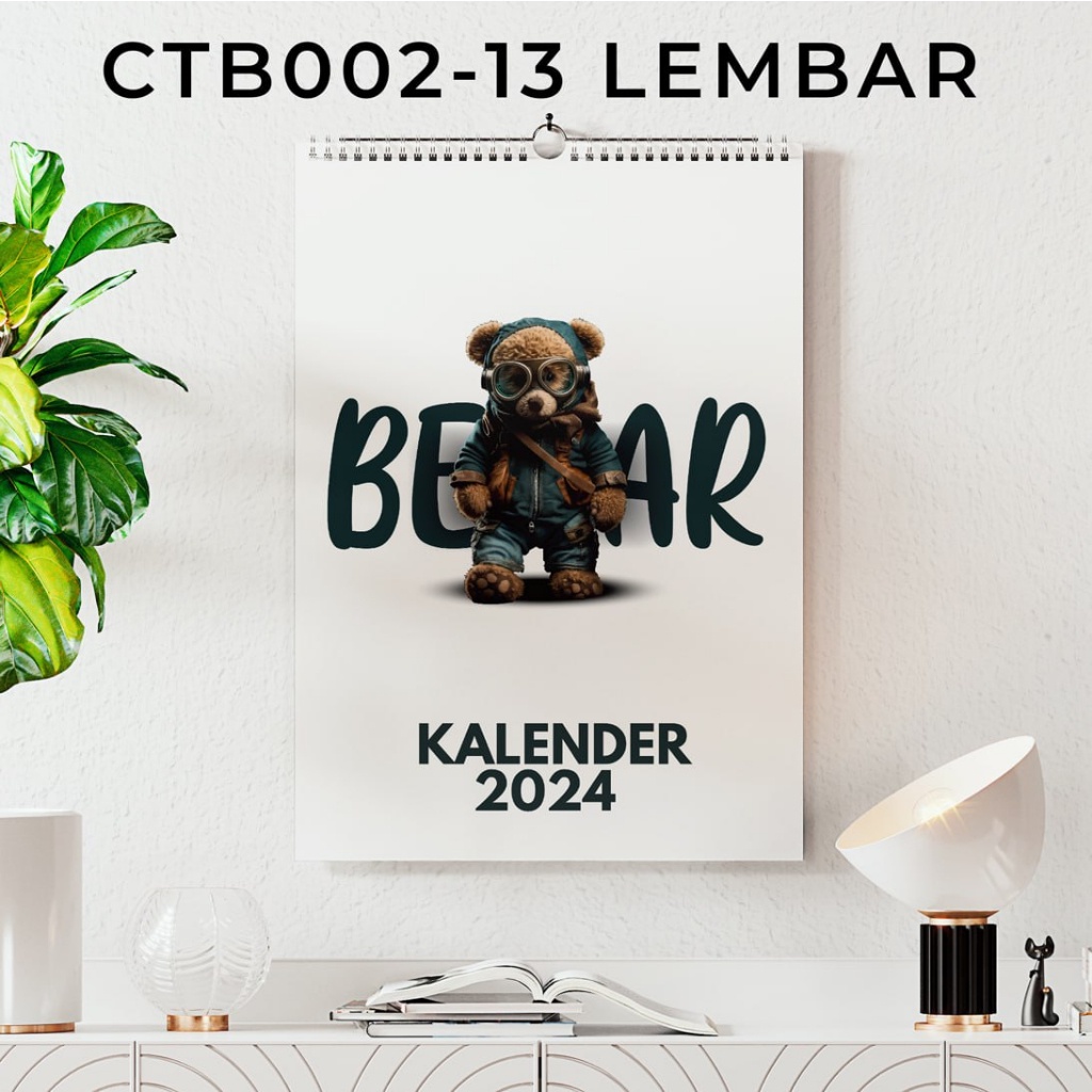 

Kalender Dinding 2024 Aesthetic Karakter Tedy Bear 13 Lembar Kalender