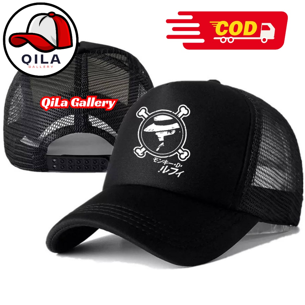 QiLa Gallery Topi Trucker ONE PIECE - Topi Distro ONE PIECE Logo - Topi ONE PIECE Premium - Topi Pri