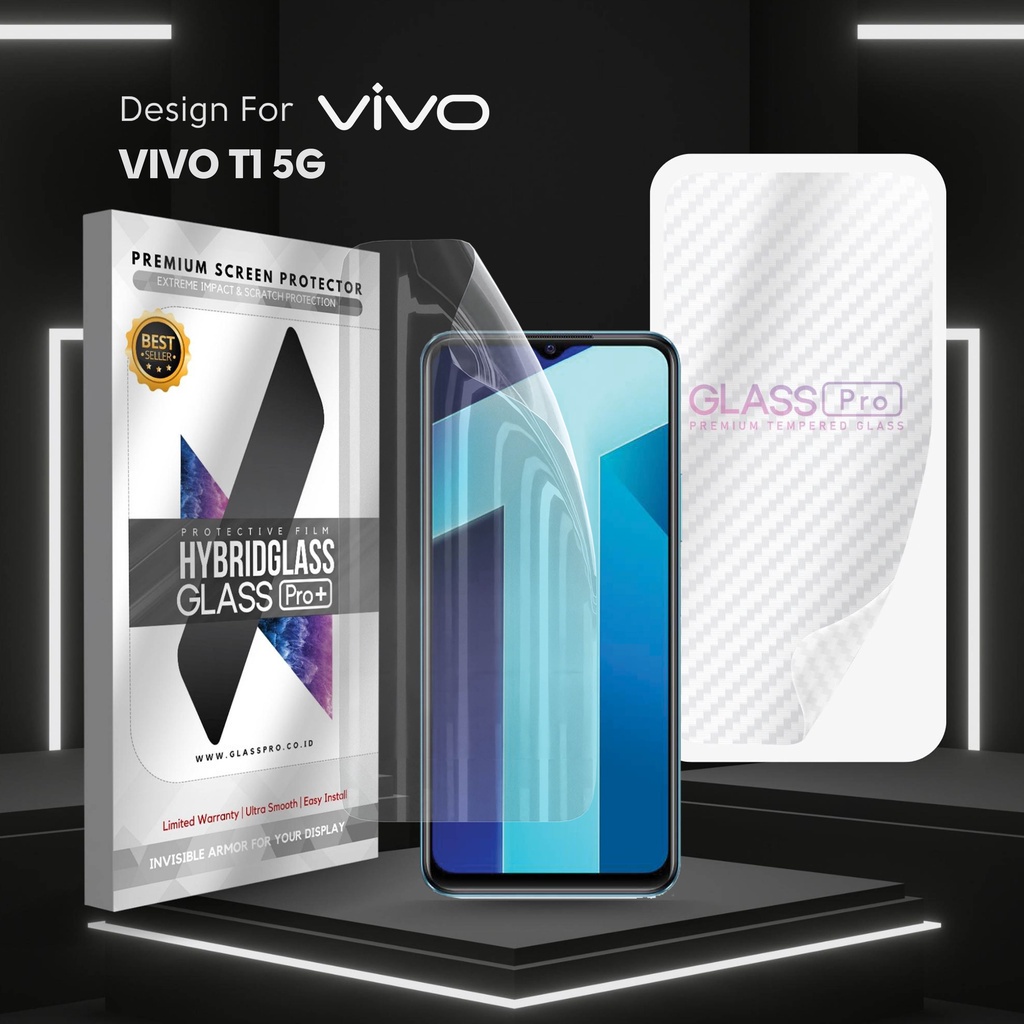 Hybrid Glass Premium Anti Gores Hydrogel Vivo T1 5G Full Cover Screen Protector Glass Pro Not Temper