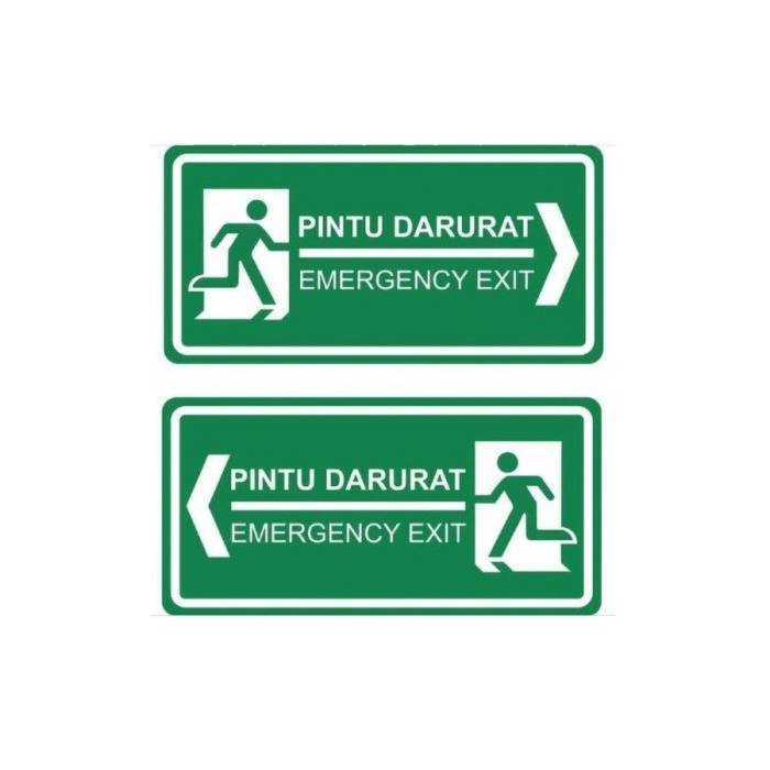 

STIKER VINYL PINTU DARURAT/EMERGENCY EXIT UKURAN 10 X 30 CM - KANAN, 1