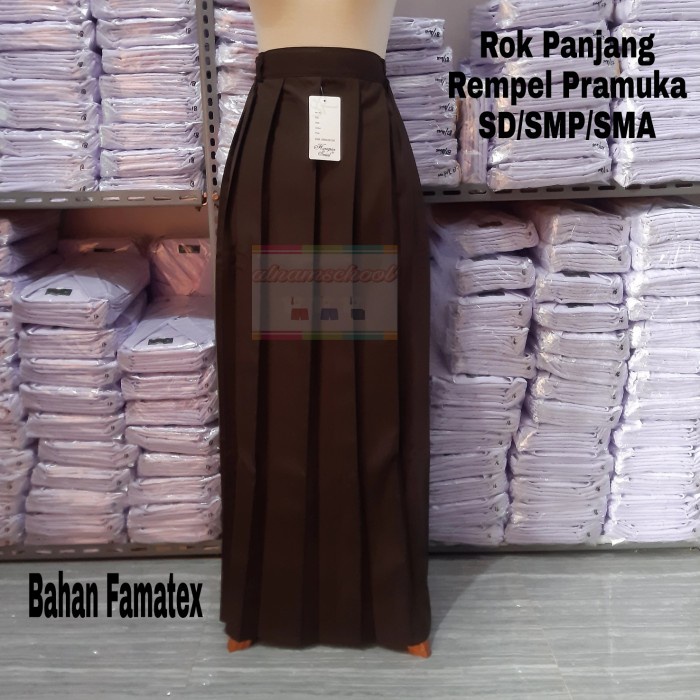 

[MEDAMART] DISKON Rok sekolah panjang rempel HITAM SD/SMP/ SMA Cokelat, 24 25