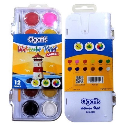 

AGATIS Eco Watercolor Paint Cakes 12 Warna