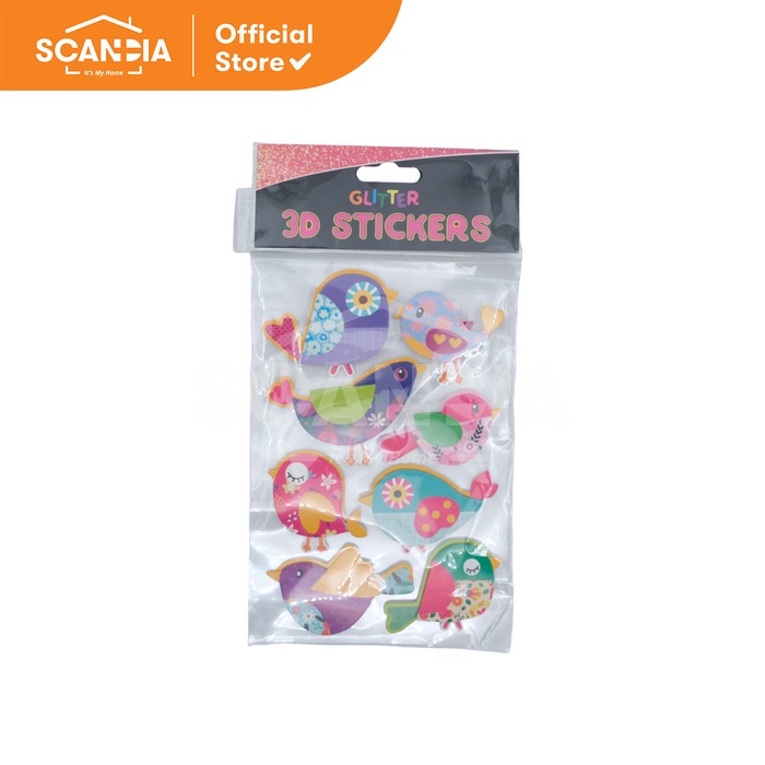 

SCANDIA Hiasan Stickers Glitter 3D Bird (SL0366)