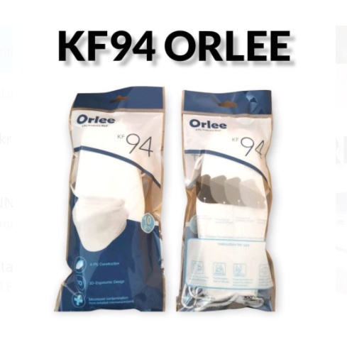 DREAMLAND  KF94 ORLEE   MASKER KF 94 ORLEE HITAM PUTIH 4 PLY SACHET ISI 10   EARLOOP FACE MASK  MASK