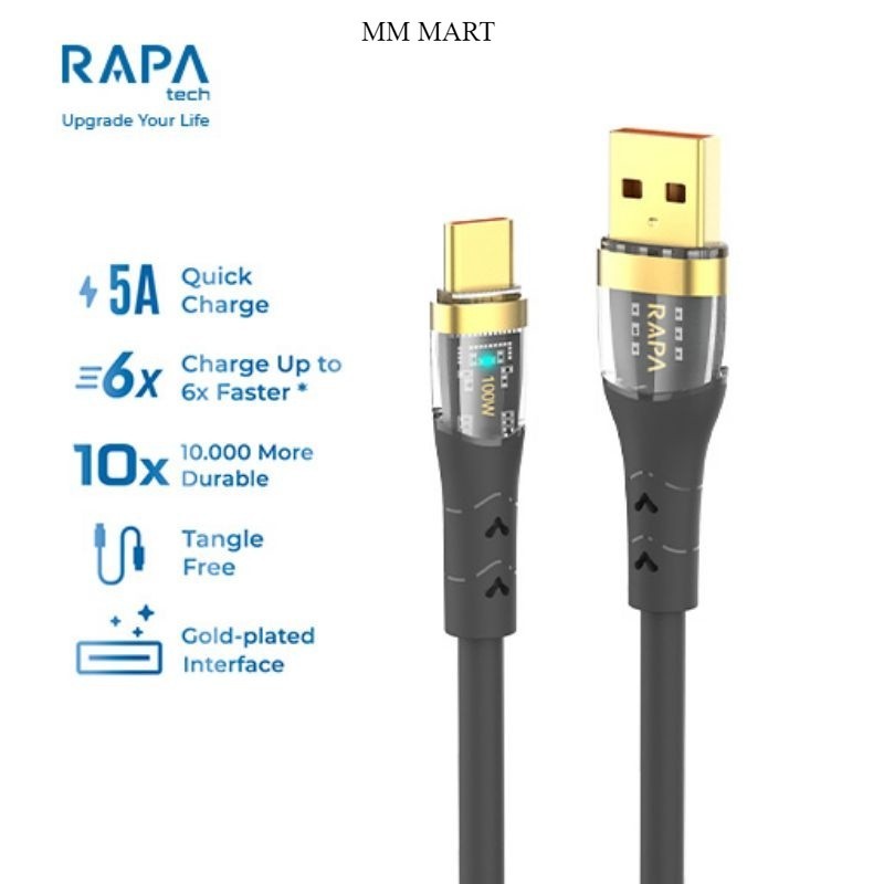 RAPAtech DC7071 Line Crystal I Kabel Data Type-C 5A 100W