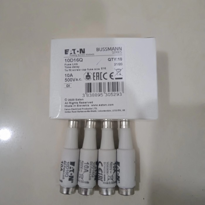 GW99 Fuse bussmann 10D16Q 10A 500V Diazed Bottle Bussmann