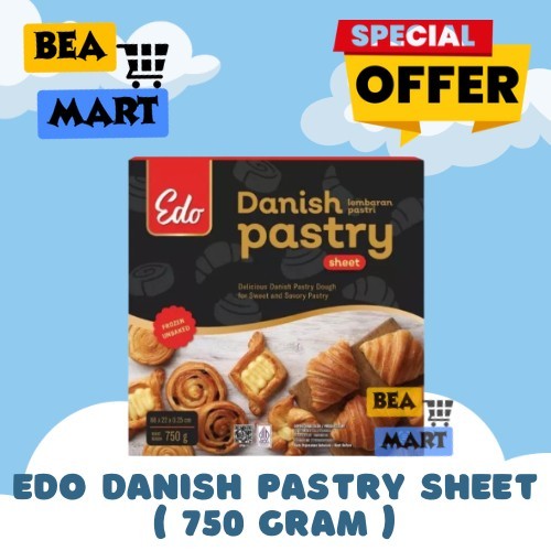 

Edo DANISH Pastry Sheet 750gr | Lembaran Adonan Pastri Promo Halal 750 gr gram | INSTANT ONLY