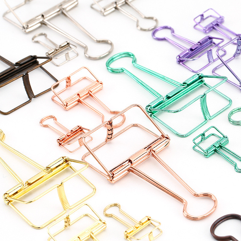 

Journamm 8 Colors 3 Sizes Ins Colors Gold Sliver Rose Green Purple Binder Clips Large Medium Small Office Study Binder Clips