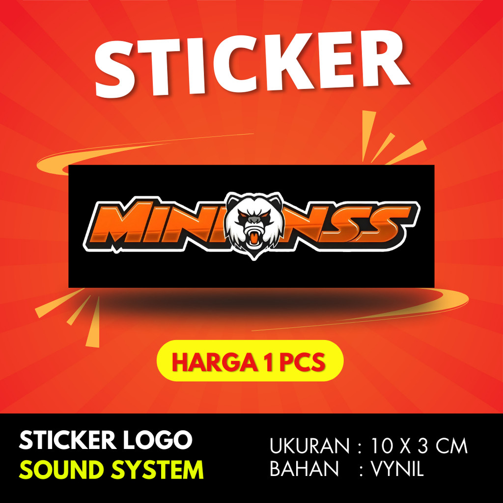 

Sticker sound system MINIONSS BAHAN VYNIL ANTI AIR PREMIUM