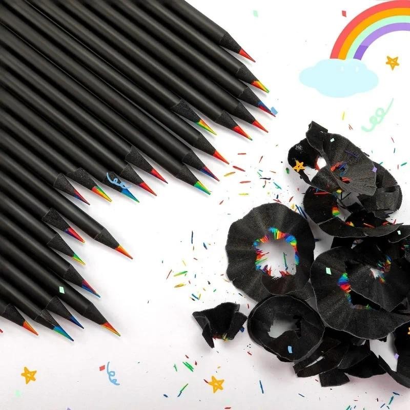 

Rainbow Color Pencils for Kids, Concentric Gradient Crayons, Art Painting, Drawing Stationery, 1-12 PCs/Set, 7 Colors, Kawaii